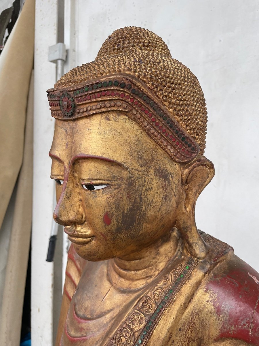 Large Buddha Mandalay Burma 165 Cm 20th Century-photo-3